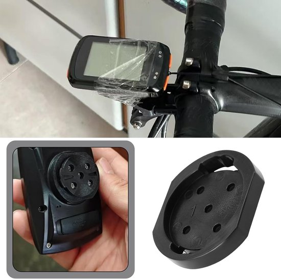 2 sets fietscomputerbeugels, reparatieonderdelen, vaste basis, stopwatchbeugel, vaste mannelijke zadelbevestigingsbasis, geschikt voor Garmin, zwart(1) — afbeelding 3