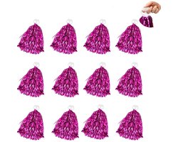 12-pack - Plastic cheerleading pompons met handvatten - voor sportcheerleading en dans