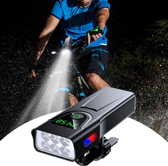 VHV - Fietsverlichting USB Oplaadbaar - LED Koplamp Fiets voor Nacht Rijden - 5 lichtstanden - voor Mountainbike, Racefiets, Stadsfiets, E-bike en Woon-Werkverkeer — afbeelding 4