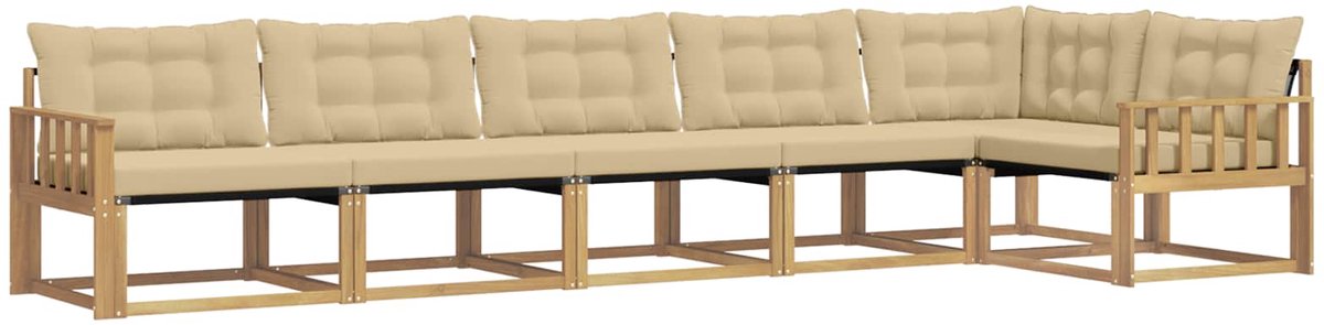 vidaXL Buiten - bank - set - 6 - st - Wit - en - Beige Wit en beige