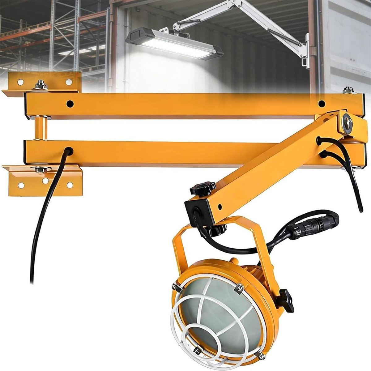 LED Laadperronverlichting - Werklamp Docklamp - Goederen Laden Lossen - Verstelbare Zwenkarm - 50W 6000 Lumen - Grijs