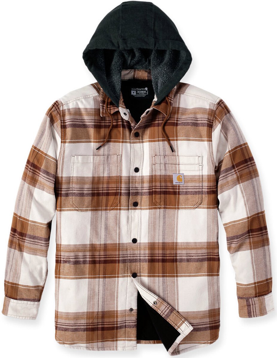 Carhartt Rugged Flex Flannel Hooded Overhemd Bruin