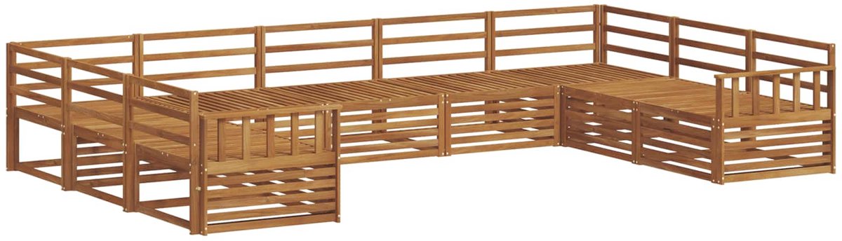 vidaXL Buiten - bank - set - 9 - st - 9-zits - Naturel - Massief - Acacia - Hout