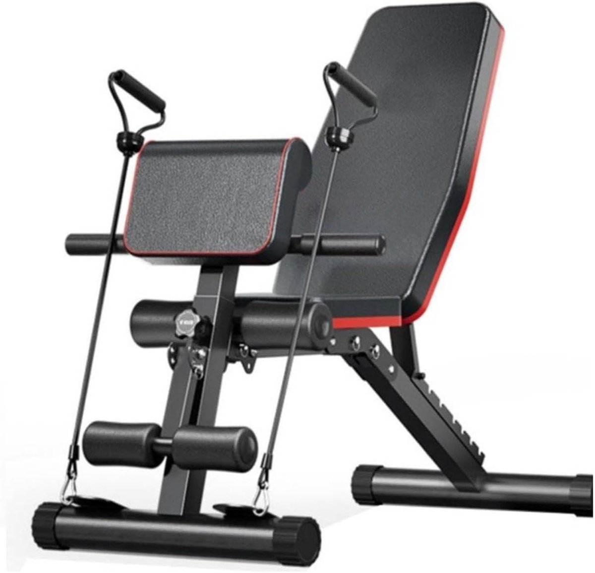 Verstelbare Halterbank - Trainingsbank Opvouwbaar - Kracht Training - Met Preacher Curl Pad - 400 Kg Draagvermogen - Zwart