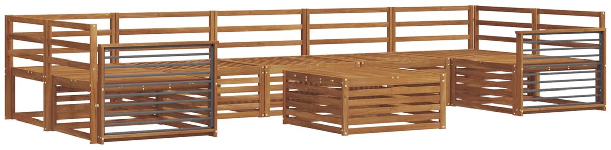 vidaXL Buiten - bank - set - 8 - st - 7-zits - Naturel - Massief - Acacia - Hout
