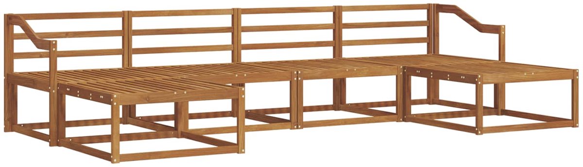 vidaXL Buiten - bank - set - 6 - st - Naturel - Massief - Acacia - Hout