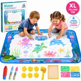 SwanX® Water Tekenmat 75x100 cm – Ocean Thema – Inclusief Accessoires – Tekenen met Water zonder vlekken – Herbruikbare Doodle Mat voor Kinderen