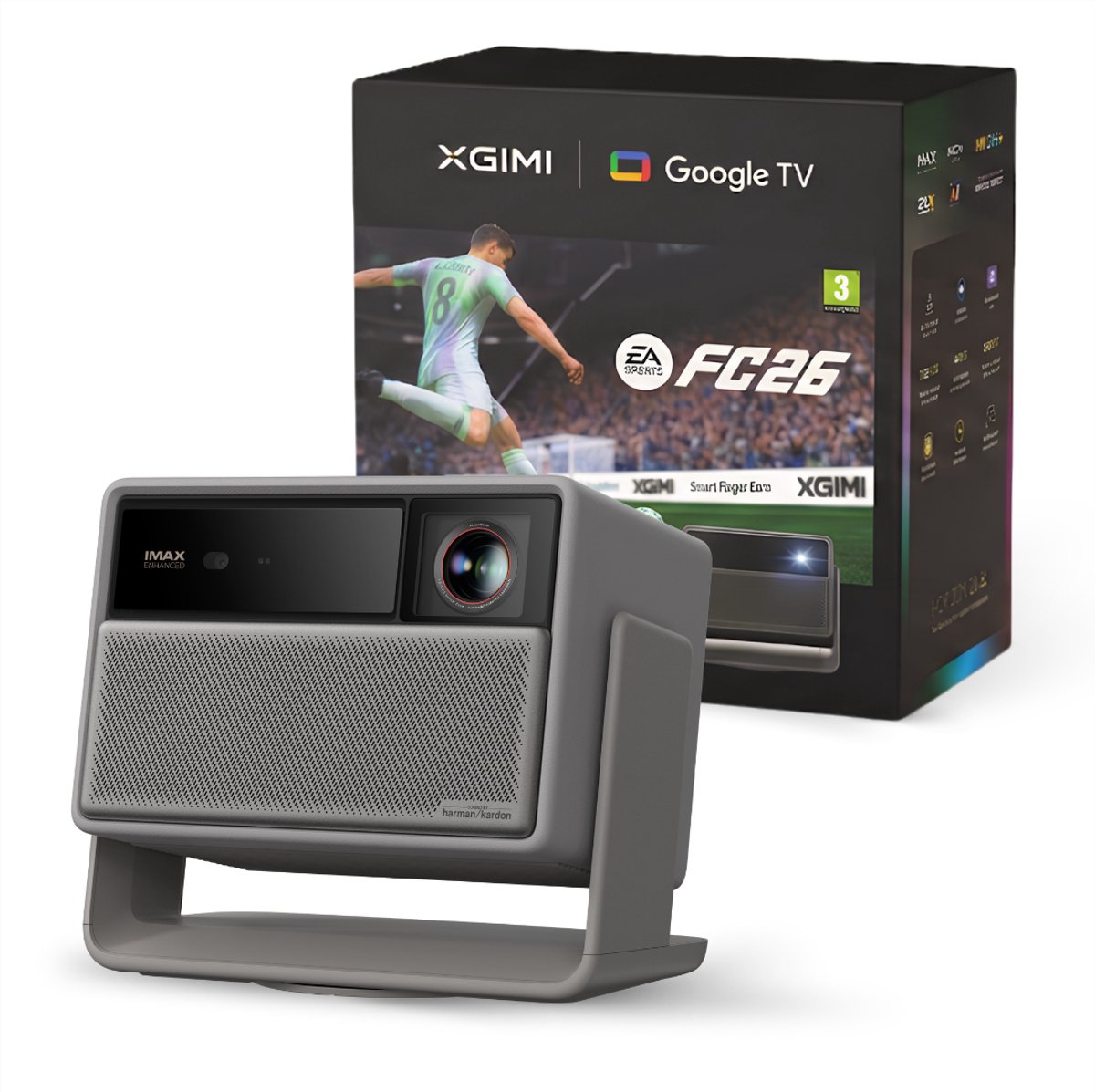 XGIMI Horizon 20 Max Laser Projector + Gratis FC26 Bundel - 5700 ISO Lumen - Harman Kardon - Beamer voor Gaming & Thuisbioscoop - 4K UHD - Google TV