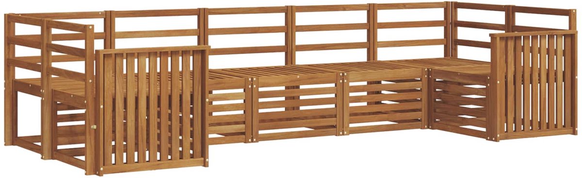 vidaXL Buiten - bank - set - 7 - st - 7-zits - Naturel - Massief - Acacia - Hout