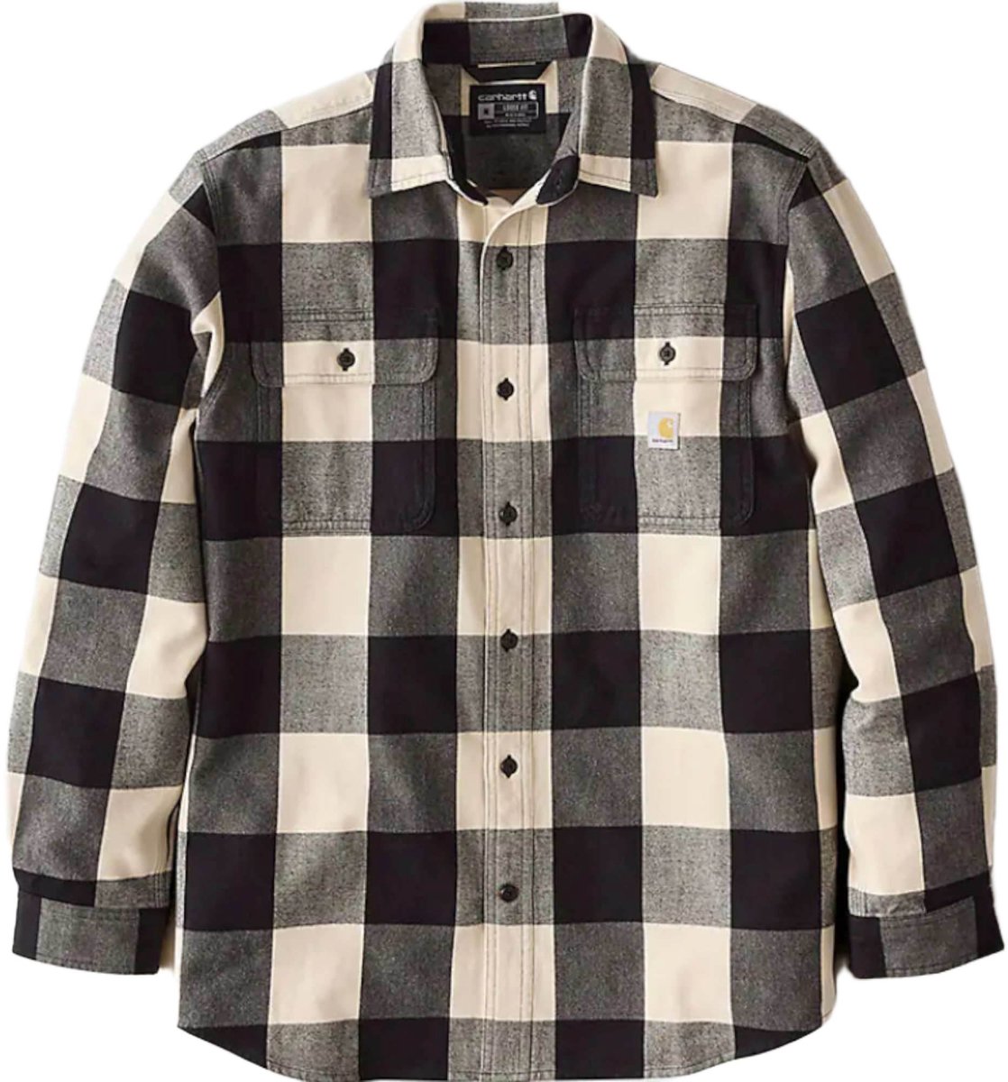 Carhartt Long-Sleeve Plaid Shirt 107013 -S Oat Milk