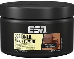 ESN Designer Flavor Powder Chocolate Fudge - 130g (43 porties) - Smaakpoeder met Echte Chocoladestukjes, voor Kwark, Yoghurt en Havermout, Made in Germany