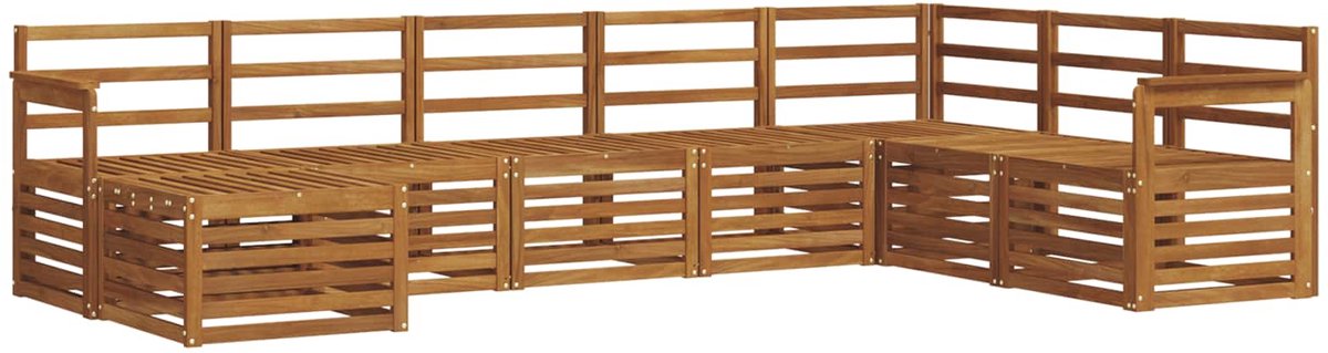 vidaXL Buiten - bank - set - 8 - st - 8-zits - Naturel - Massief - Acacia - Hout