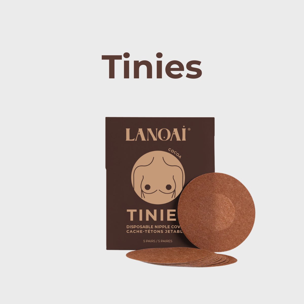 Lanoai Tinies - Wegwerp Tepelplakkers - 5 Stuks - Extra Dunne Tepelstickers - Ademend en Huidvriendelijk