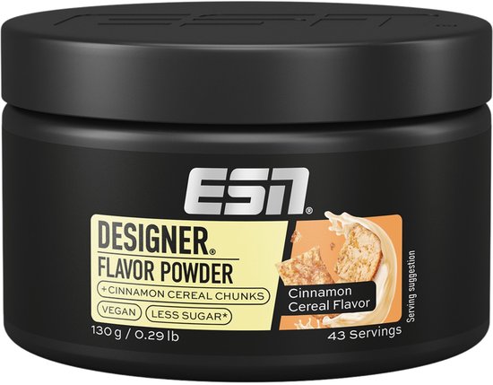 ESN Designer Flavor Powder Cinnamon Cereal - 130g (43 porties) - Smaakpoeder met Kaneelgraanstukjes, voor Kwark, Yoghurt en Havermout, Made in Germany
