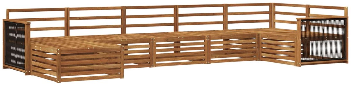 vidaXL Buiten - bank - set - 7 - st - 7-zits - Naturel - Massief - Acacia - Hout
