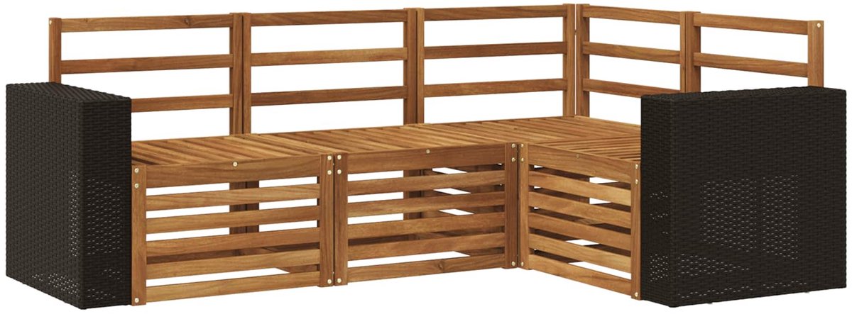 vidaXL Buiten - bank - set - 4 - st - Polyester Naturel