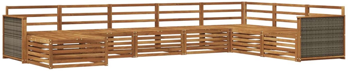 vidaXL Buiten - bank - set - 8 - st - 7-zits - Naturel - Massief - Acacia - Hout