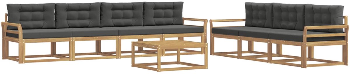 vidaXL Buiten - bank - set - 7 - st - 7-zits - Wit - en - antracietkleurig Wit en antracietkleurig