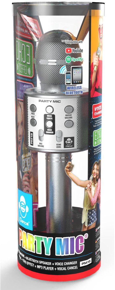 iDance PARTY MIC Zilver Karaokemicrofoon