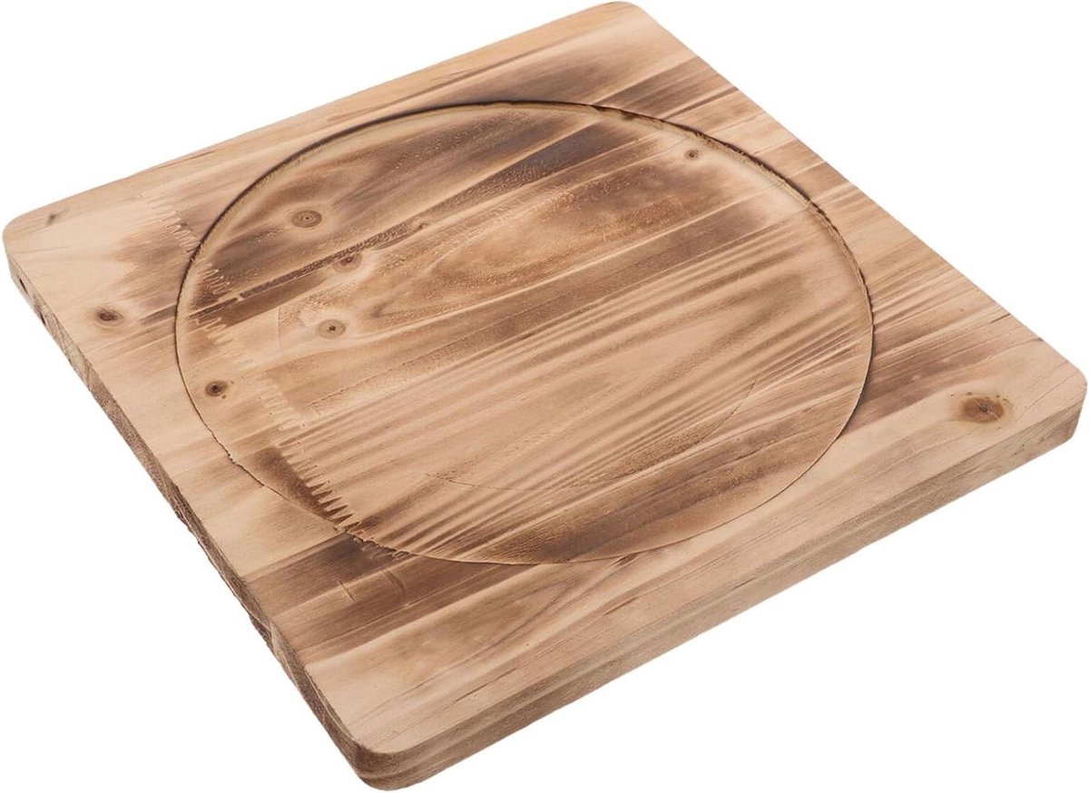 Hittebestendige Onderlegger - Houtkachel Mat - Bescherming Oppervlakken - Antislip Isolatie - 30 x 30 x 3 cm - Natuurlijk Hout
