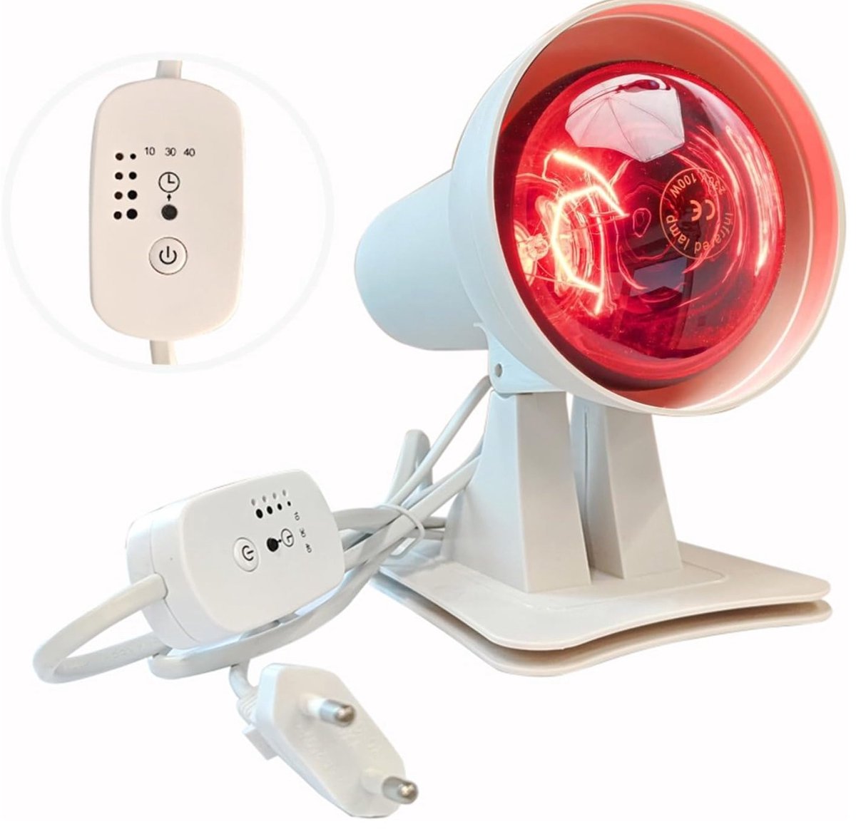 LeeuwenChoice® Infrarood Warmtelamp - Rood Licht 150 watt - Met Timer & Instelbare Temperatuur