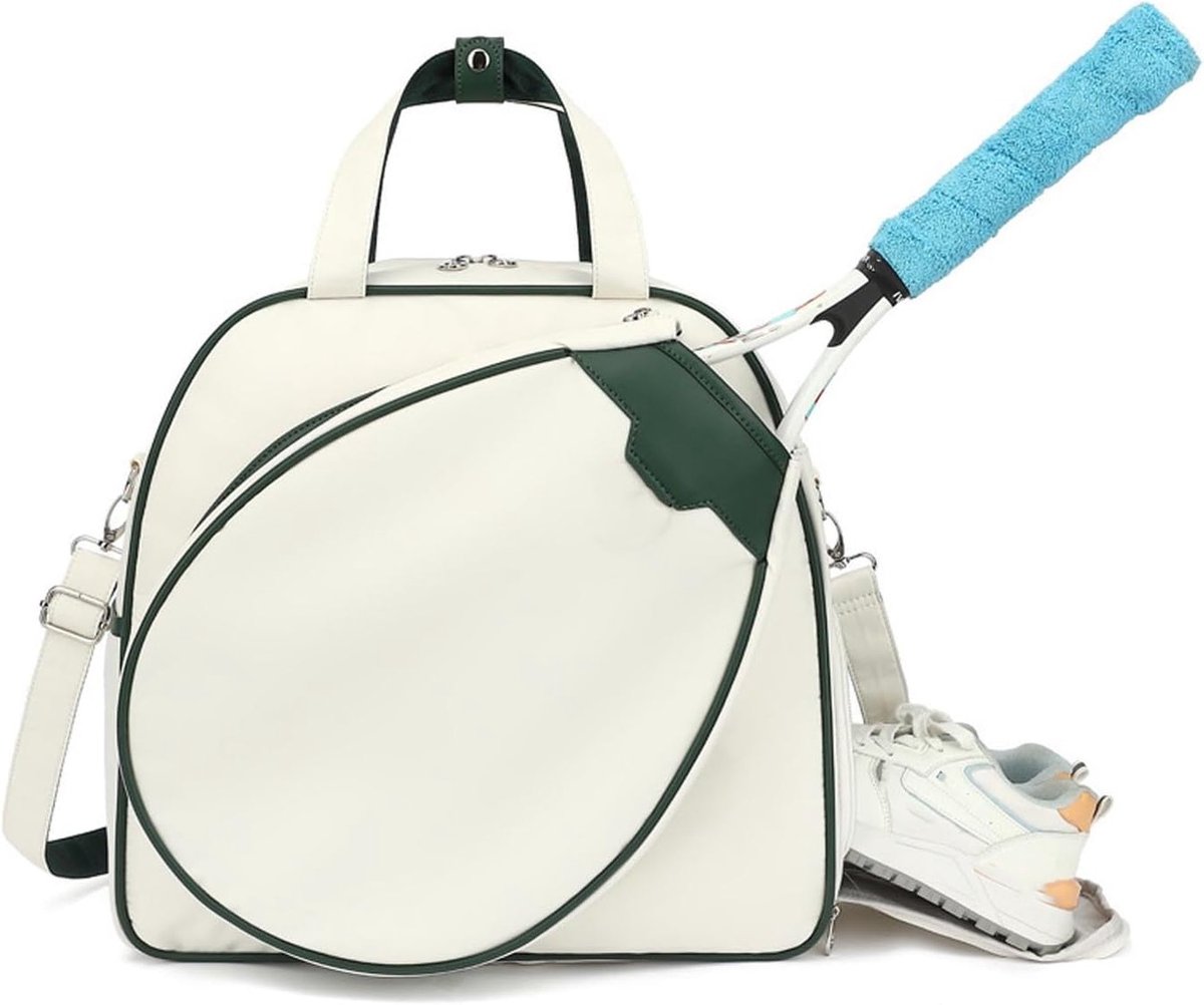 Waterbestendige Tennisracket Schoudertas met Schoenencompartiment en Geïsoleerde Bekerhouder voor Sport en Training