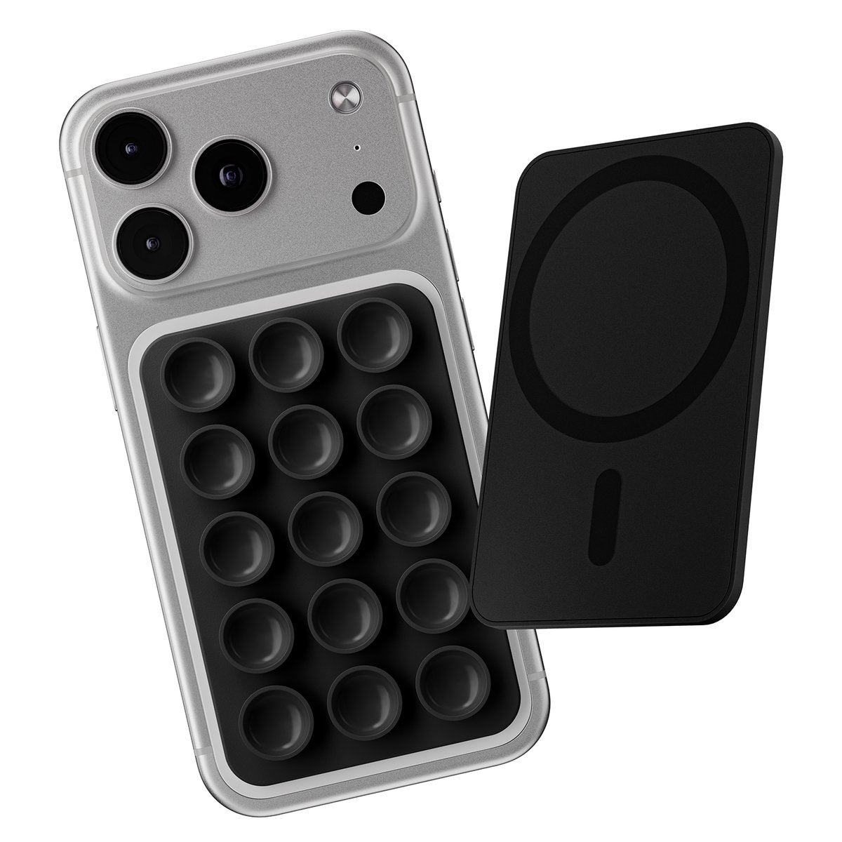 Reovo - Zuignap - Zwart - Telefoonsticker - Telefoon hoesje Tiktok - geschikt voor MagSafe - Telefoonhouder - geschikt voor iPhone