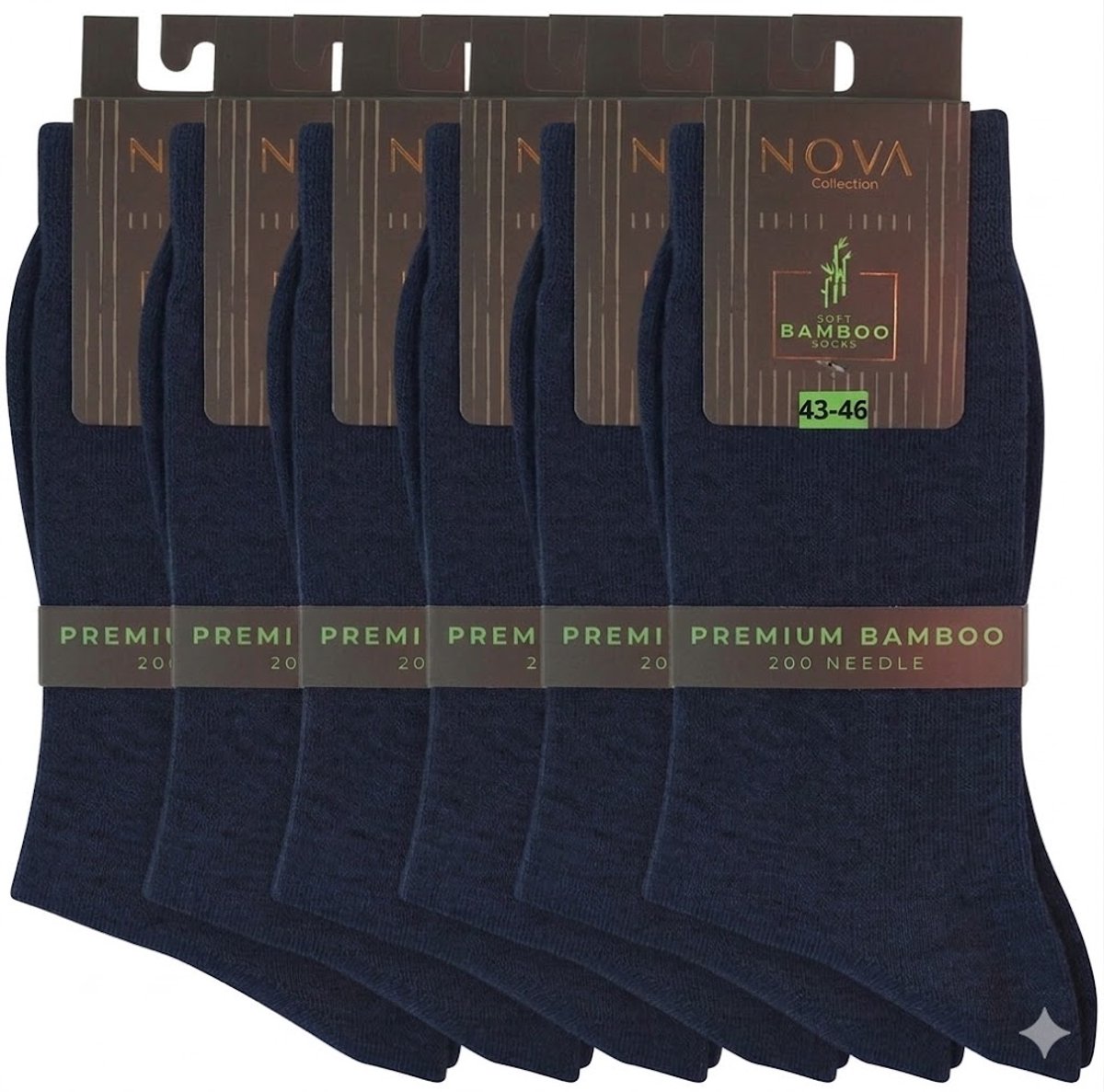 Nova Collection - Navy Bamboe Sokken - 6 paar - Exclusief - Bamboo - Socks - Herensokken - Kousen - Maat 39-42
