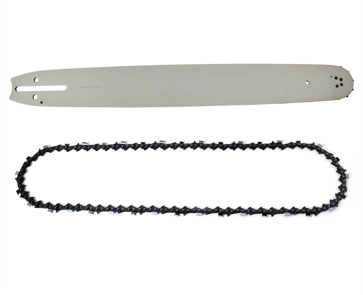 aladdien - 20 Inch Zaagketting - Vervangingsset - Voor Husqvarna Kettingzaag - 3/8 Inch Spoed - Volledige Beitel - Inclusief Geleidingsstang - 70 Aa...
