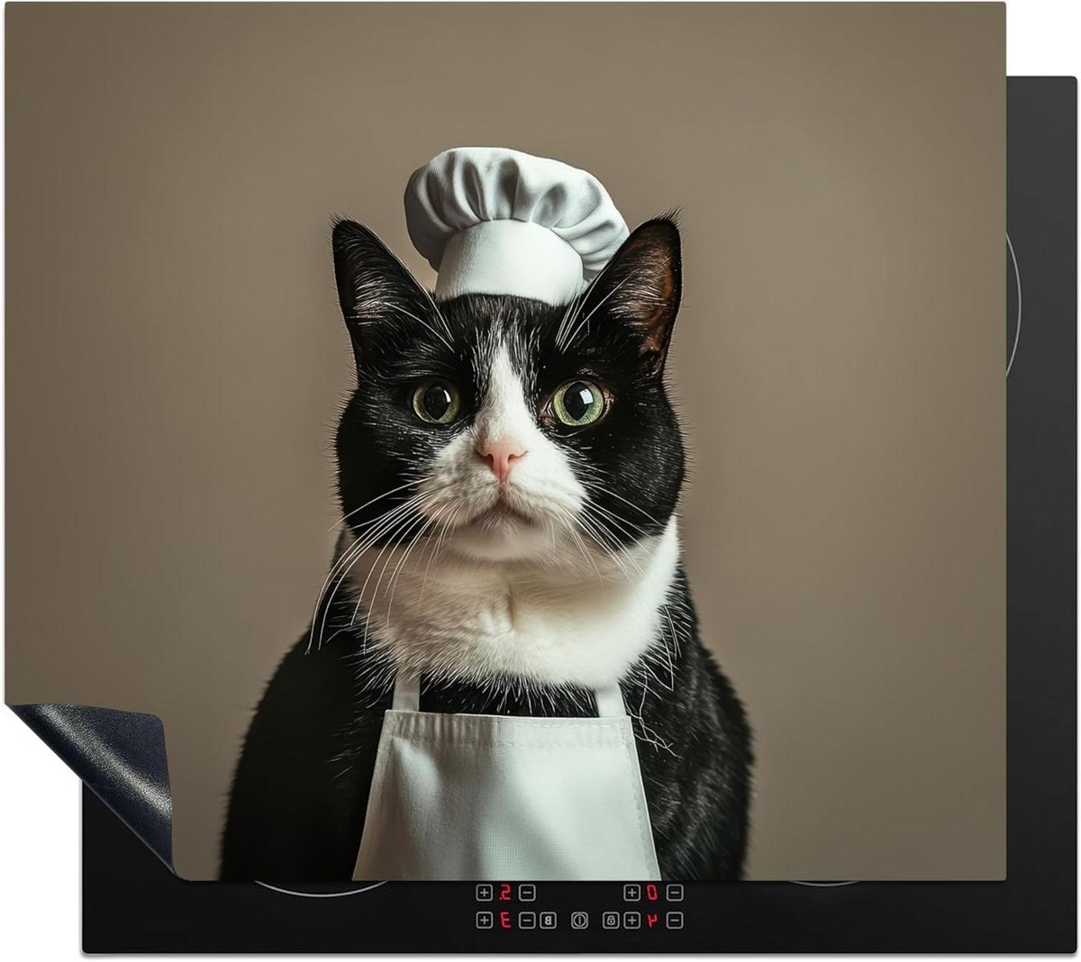 Inductie Beschermer - Kookplaat Mat - Keuken Decoratie - Unieke Foto Print - 60x52 cm - Zwart Wit