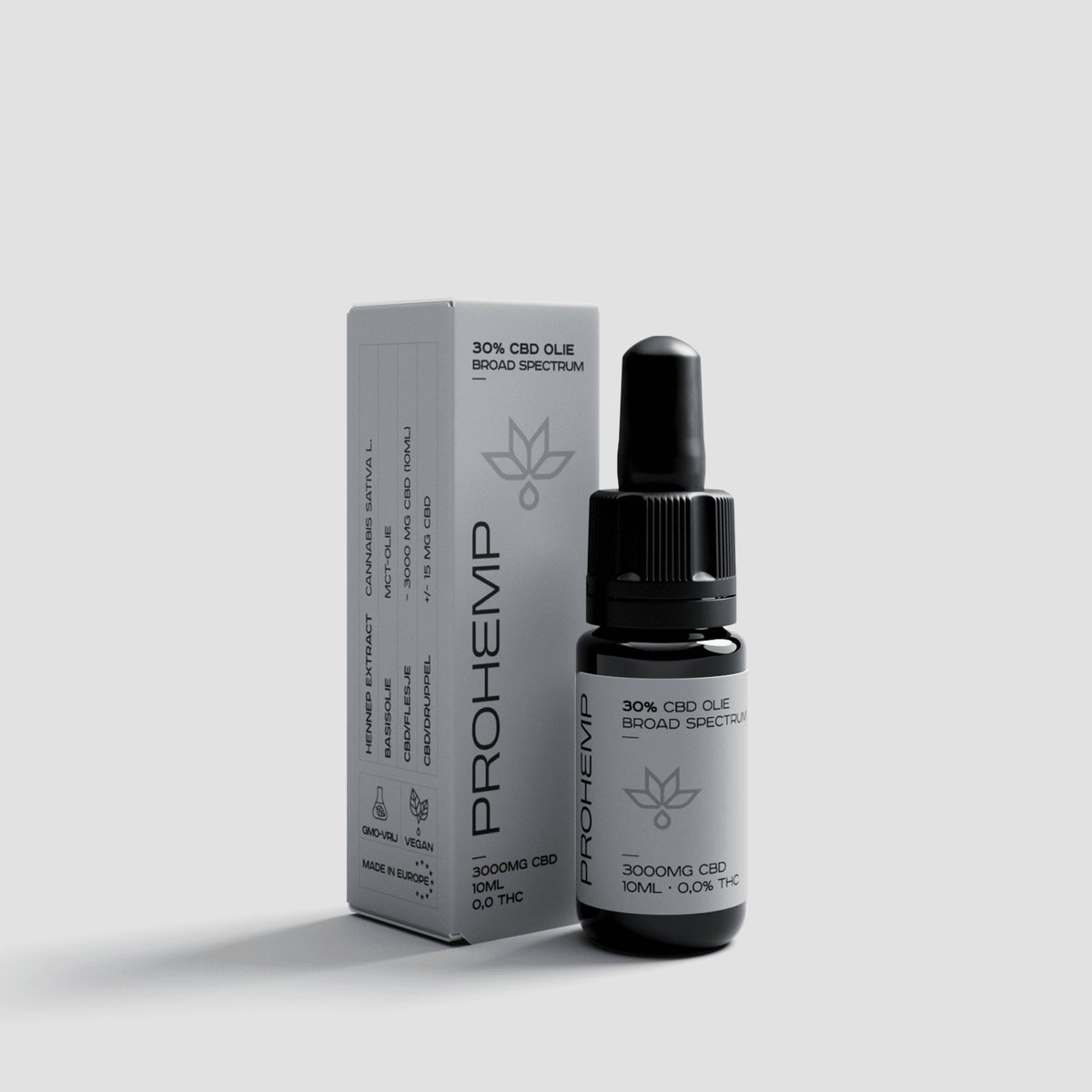 ProHemp CBD Olie 30% Broad Spectrum 10 ml – CBD Druppels met Cannabidiol, CBG, CBN, CBC en Terpenen – THC Vrij Broad Spectrum Hennepextract – Hoogwaardig CBD Supplement met MCT-Olie en Pipet voor Dagelijks Gebruik