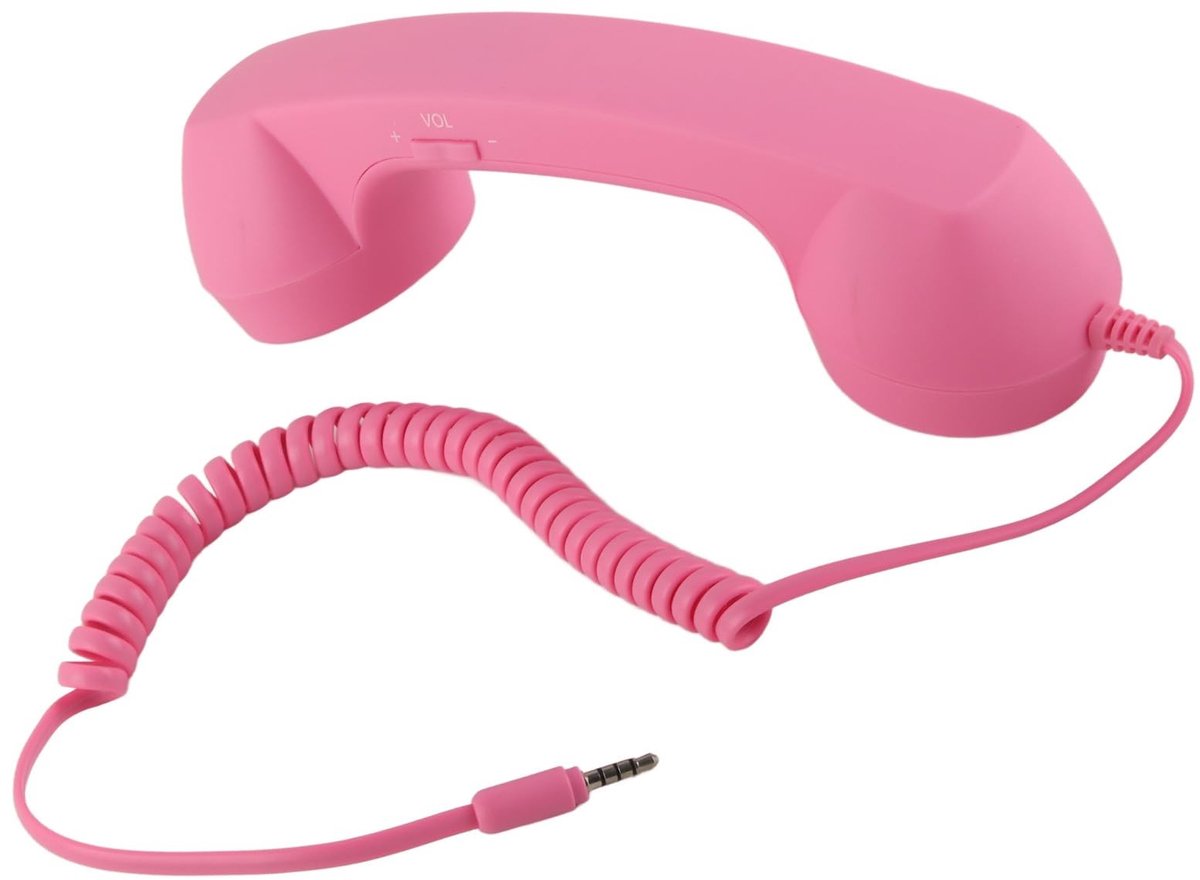 ONF3 - Retro Mobiele Telefoonhoorn - Vintage Bedrade Telefoon - Draagbare Laptop-hoofdtelefoon - Rozet - Comfortabel Bellen - Computer-headset -...