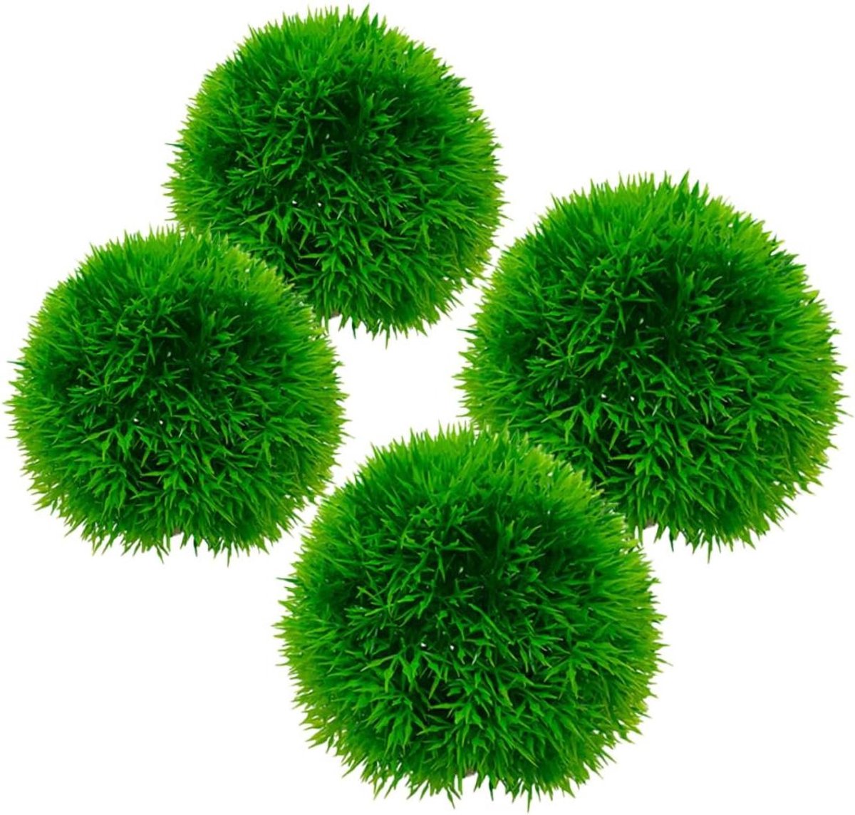 Aquarium Grasballen - Mosballen Waterplanten - Aquarium Decoreren - Levensechte Simulatie - 4 Stuks - Groen