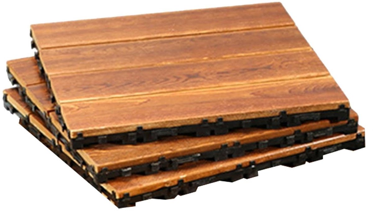 Houten Terrastegels - Vlondertegels - Buitenruimte Aankleden - Kliksysteem - 30x30 cm - Natuurlijk