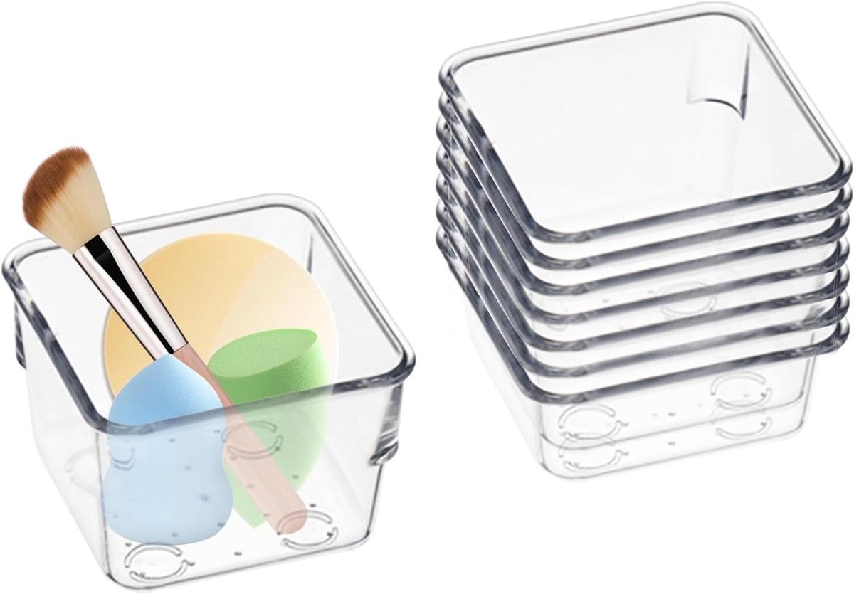Lade Organizers - Opbergdozen - Spullen Ordenen - Stapelbaar Ontwerp - 8 stuks - Transparant
