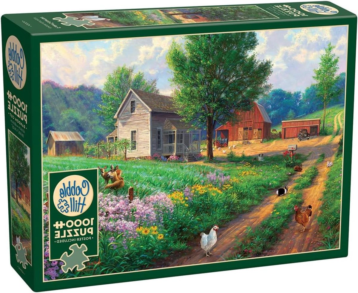 Boerderij Puzzel - Landschapspuzzel Legpuzzel - Ontspanning Thuis - Willekeurige Stukjes - 1000 stukjes - Natuurkleuren