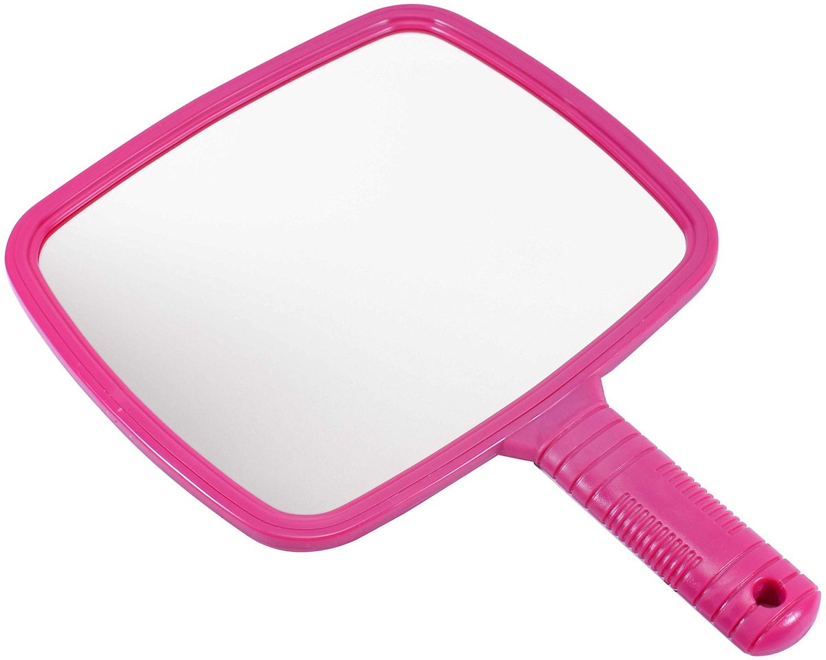 TRIXES Handspiegel - Professionele Haarspiegel in Roze - Ideaal voor Kappers en Thuisgebruik - 20x17.5 cm