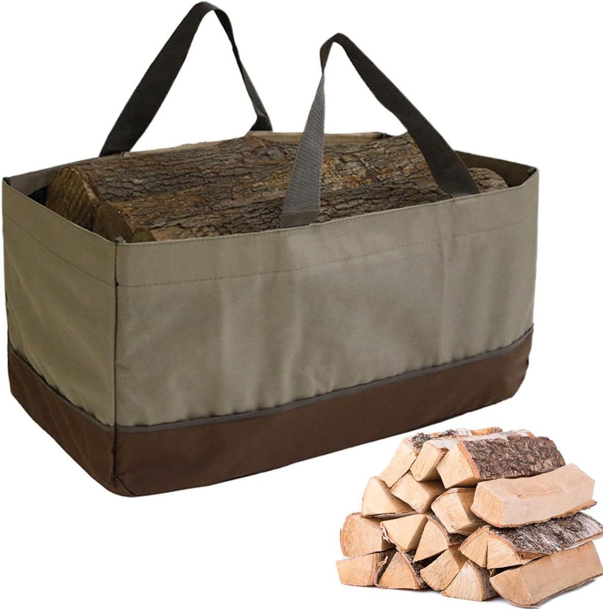 Brandhoutzak - Houttas Draagtas - Hout Transport - Waterdichte Oxford Stof - 61x28x30cm - Niet gespecificeerd