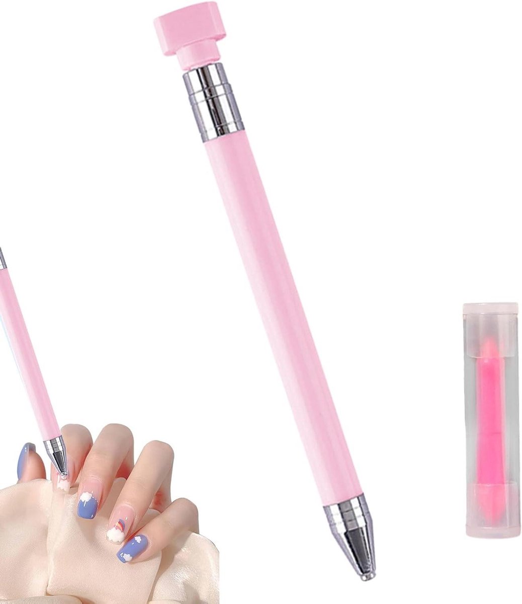 Strass pen - Hobby gereedschap - Diamant schilderen - Navulbaar wax ontwerp - 13.5 cm - Roze