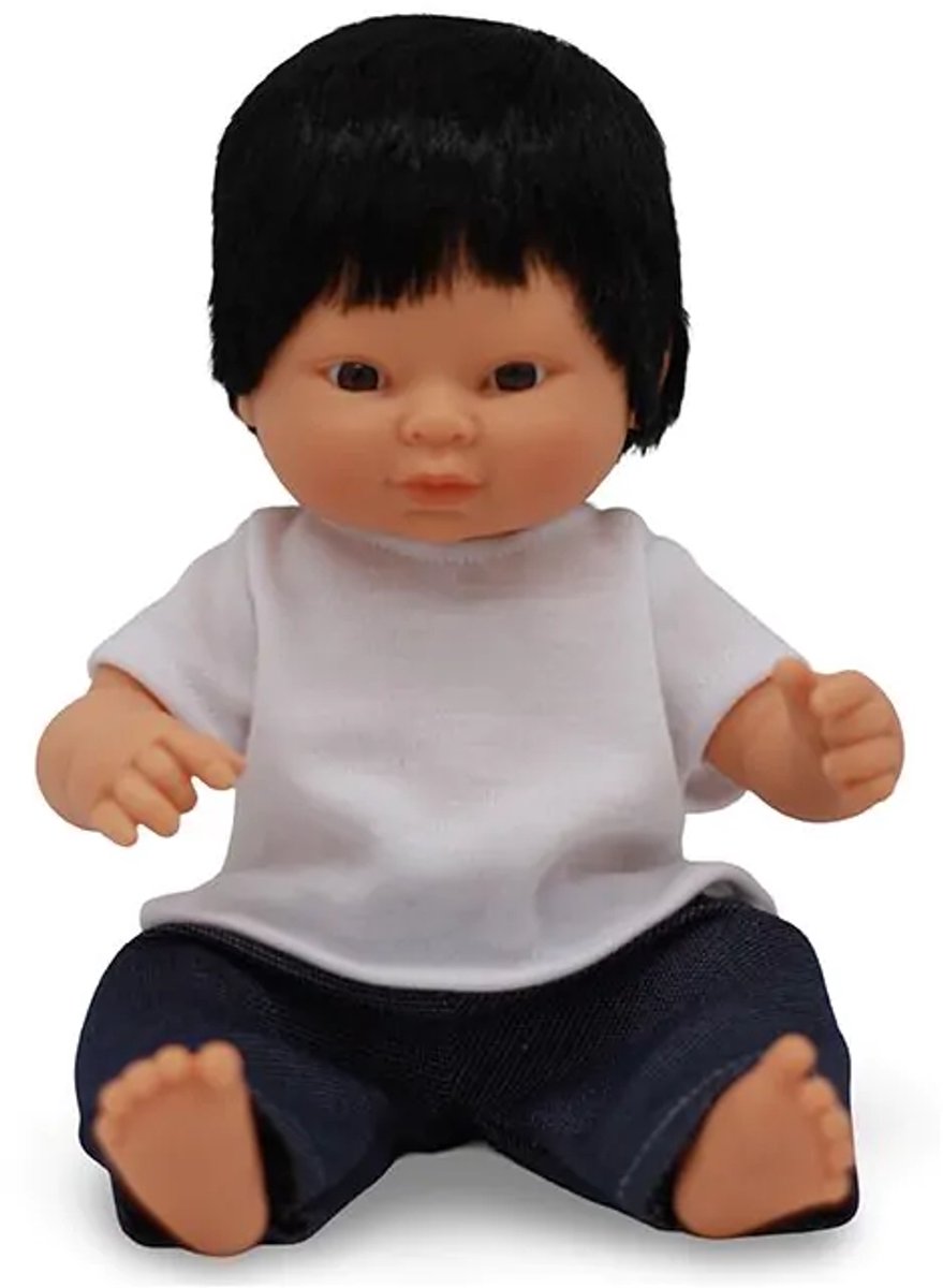Babypop 30 cm jongen met kleren Finn - The Doll Factory - vanaf 3 jaar