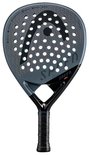 Grijze padelracket met zwarte accenten en 'SPEED PRO' tekst.