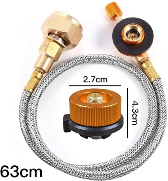 Gascartridge-adapter, adapter voor campinggasfornuis, adapterventielcartridge, gasflesadapter voor LPG, propaanvulling, platte cilinder, flesadapter — afbeelding 4