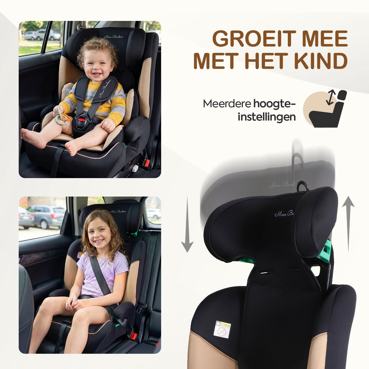 Mino Bambino i-Size Autostoel - Isofix - Taupe thumbnail 6