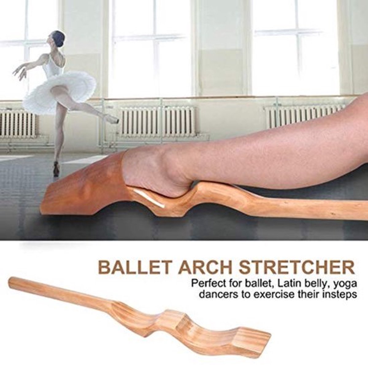 Ballet Voetsteun - Houten Fitting met Elastische Band - Professioneel