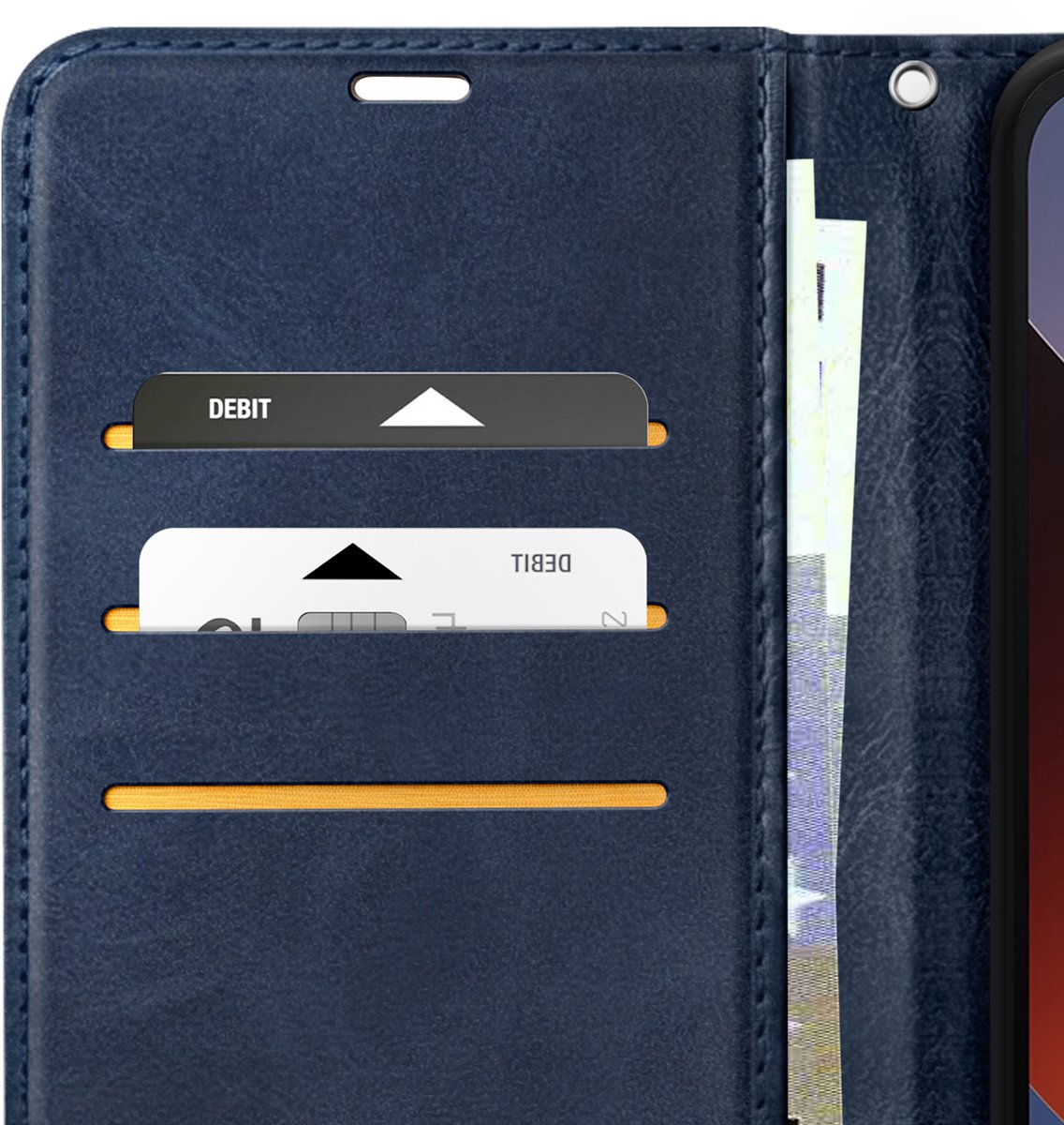 Avizar Etui Geschikt voor Redmi A7 Pro Retro Stijl met Standaard, Nachtblauw