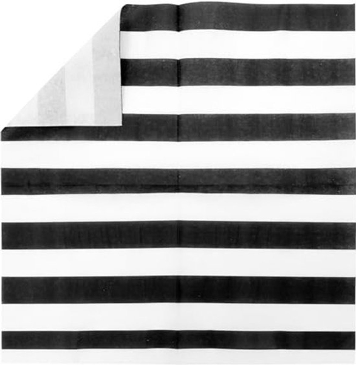 Cocktail Servetten 150-Pack - 2-Laags Zwart en Wit Gestreept 13x13 inch