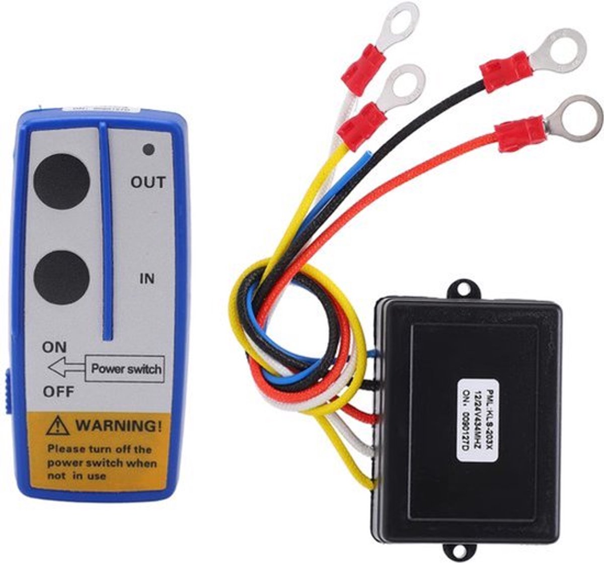 Draadloze lier afstandsbediening set 12V 24V voor vrachtwagen SUV ATV (BLAUW)