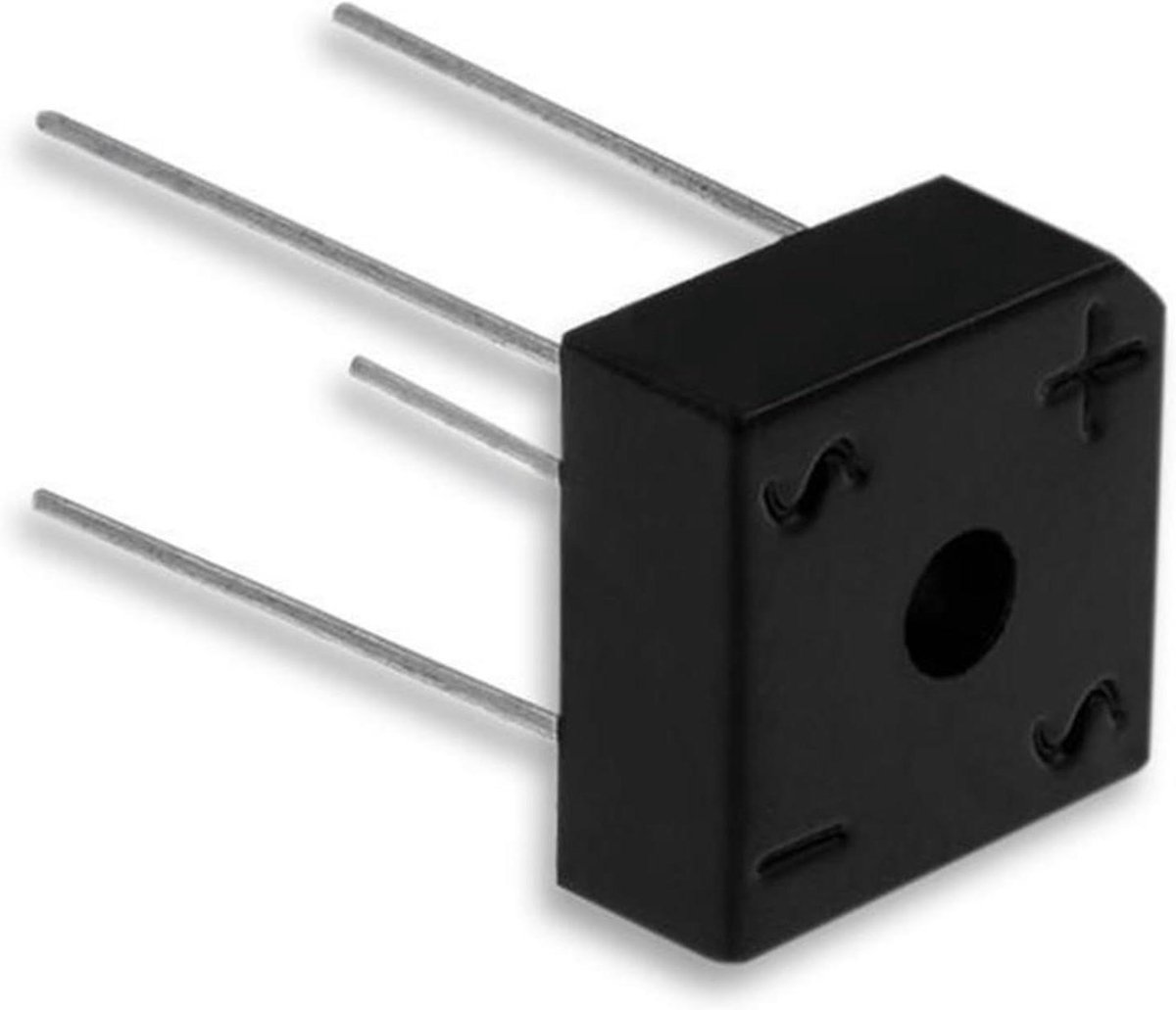 Diodebrug - Gelijkrichter - Stroom Omzetten - Hoge Capaciteit - 10A 600V - Zwart