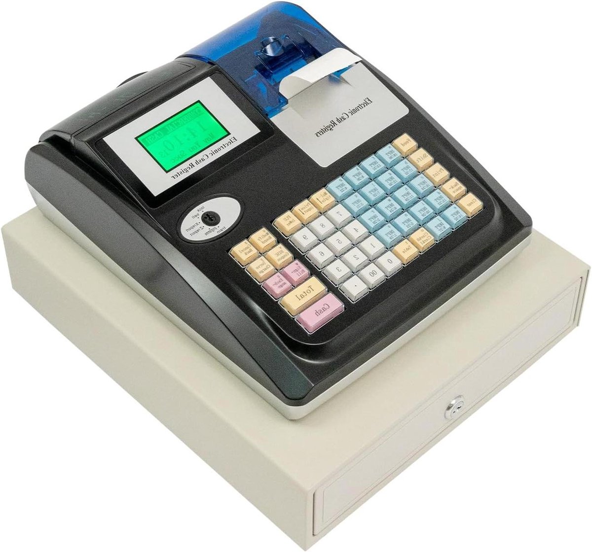 Elektronische Kassalade - Kassasysteem POS - Winkeladministratie - Dubbel LED Display - 48 Toetsen - Zwart