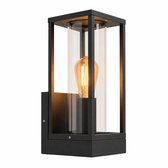 Luminize buitenlamp met schemersensor - wandlamp met dag en nacht sensor - 14x11x25cm - E27 fitting- zwart